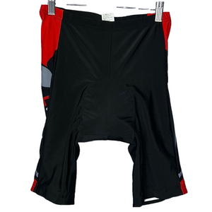 Men's Black and Red Lixada Padded Cycling Shorts